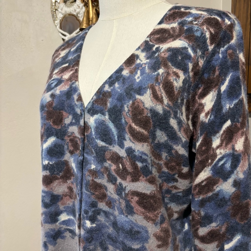 Vintage Lambs Wool Rabbit Hair V Neck Cardigan Size Large Button Up Sweater - Picture 3 of 11